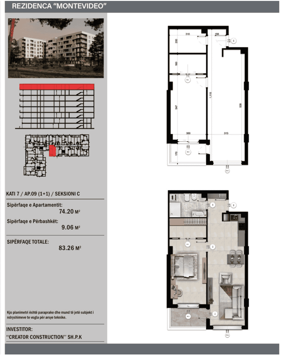 2-izbový byt na 7.poschodí s výhľadom na more v Montevideo Residence – len 70 m od pláže - 2
